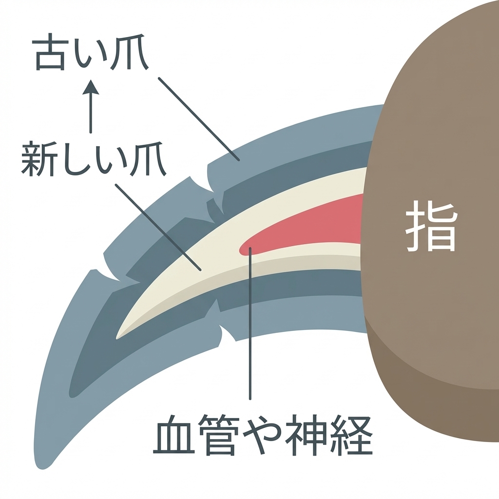 猫の爪の多層構造イラスト