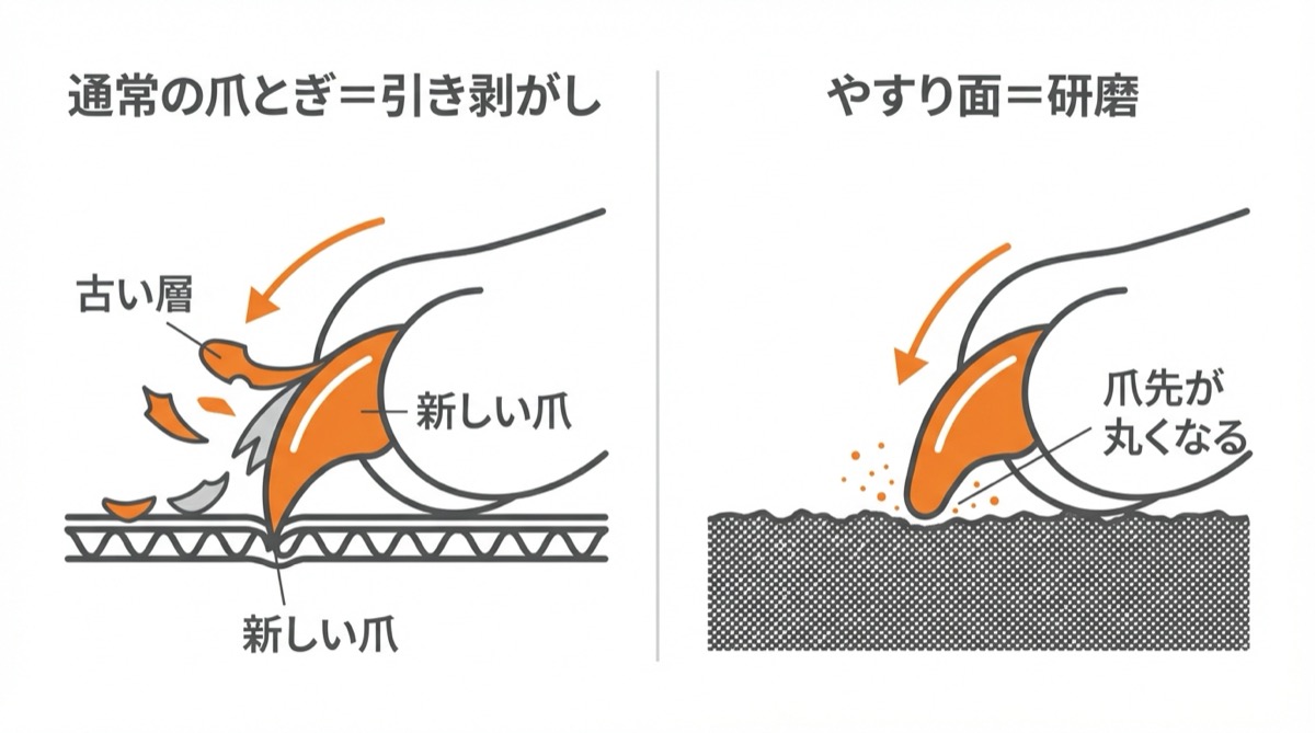 やすり付き爪とぎのコンセプト図